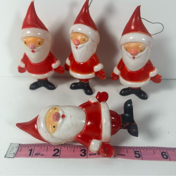 1950s Plastic Santa Rattle Ornament
Hard Plastic Christmas Tree Decoration - Picture 3 of 3